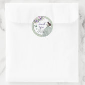 Boho Sage Groen Lila Meisje Bloemen Quinceañera Ronde Sticker (Tas)
