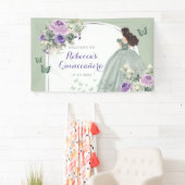 Boho Sage Groen Lila Prinses Quinceañera Groot Spandoek (Insitu)