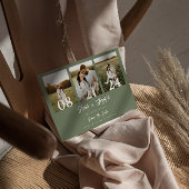 Boho Sage Groen Modern Drie foto's Bruiloft Save The Date