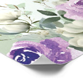 Boho Sage Groen Paarse Bloemen Quinceañera Welkom Poster (Hoek)