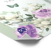 Boho Sage Groen Paarse Rozen Mis XV Años Favoriete Poster (Hoek)