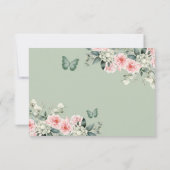 Boho Sage Groen Prinses Meisje 15 Años QR RSVP Kaartje (Achterkant)