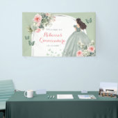 Boho Sage Groen Prinses Quinceañera Groot Spandoek (Beurs)