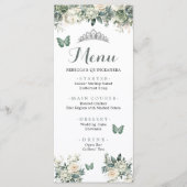 Boho Sage Groen Royal Rozen Princess XV Años Menu (Voorkant)