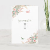 Boho Sage Groen Roze 15 Años Programma Sjabloon (Achterkant)