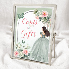 Boho Sage Groen Roze Bloemen 15 Años Kaarten Cadea Poster