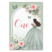 Boho Sage Groen Roze Bloemen Quinceañera Kaart (Achterkant)