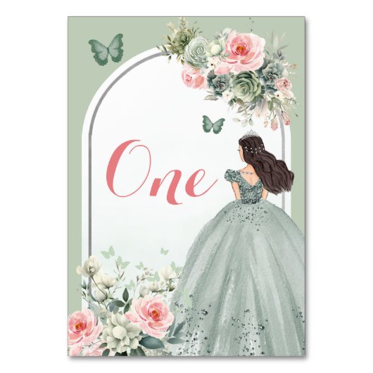 Boho Sage Groen Roze Bloemen Quinceañera Kaart (Achterkant)