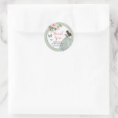 Boho Sage Groen Roze Meisje Bloemen Quinceañera Ronde Sticker (Tas)