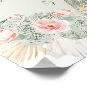 Boho Sage Groen Roze Quinceañera Drinken Poster (Hoek)