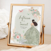 Boho Sage Groen Roze Quinceañera Vijftien is Zoet Poster