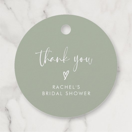 Boho Sage Groen Vrijgezellenfeest Dank u Bedankjes Labels (Achterkant)