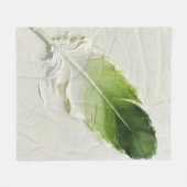 Boho Sage Groene 3D Impasto Veer Olie Schilderij Fleece Deken (Voorkant (Horizontaal))