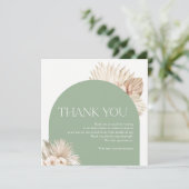 Boho Sage Groene Baby Shower Bedankkaart (Staand voorkant)