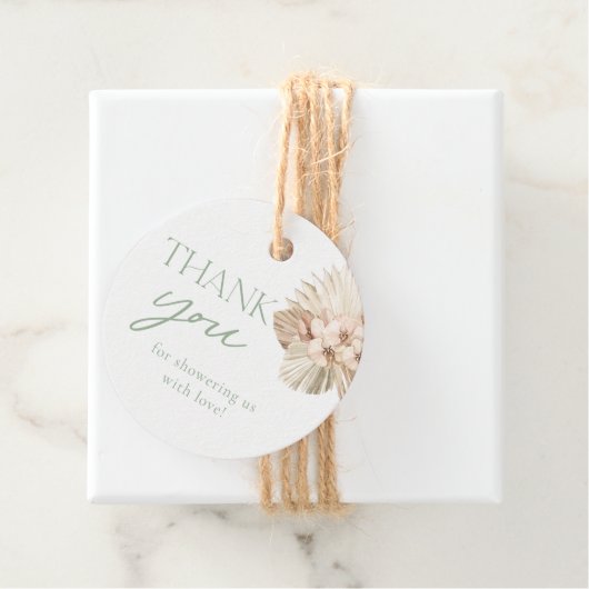 Boho Sage Groene Baby Shower Bedankt  Bedankjes Labels (In situ)