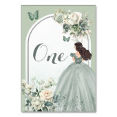 Boho Sage Groene Bloemen Bloemen Quinceañera Kaart (Achterkant)