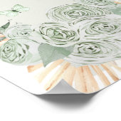 Boho Sage Groene Bloemen Prinses 15 Años Welkom Poster (Hoek)