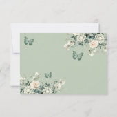 Boho Sage Groene Bloemen Prinses Quinceañera Bedankkaart (Achterkant)