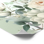 Boho Sage Groene Bloemen Quinceañera Welkom Poster (Hoek)