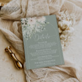 Boho Sage Groene Bloemige Trouwdetails Bijlage