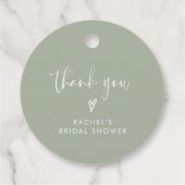 Boho Sage Groene Bruidsmeisjesuitnodiging Bedankt Bedankjes Labels (Achterkant)