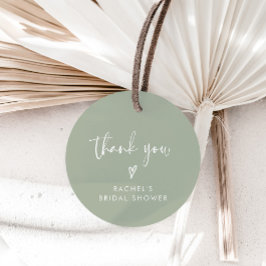 Boho Sage Groene Bruidsmeisjesuitnodiging Bedankt Bedankjes Labels