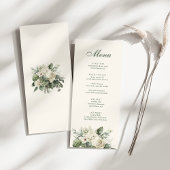 Boho Sage Groene en Ivoren Bloemen Bruiloft Menu