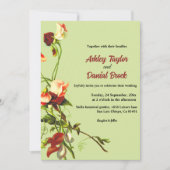 Boho Sage Groene Herfst Rozen Herfst Bloemen Huwel Kaart (Voorkant)