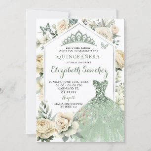 Boho Sage Groene Ivoor Quinceañera Royale Kaart