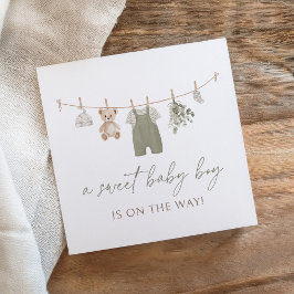 Boho Sage Groene Jongen Babykleren Baby Shower Servet