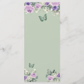 Boho Sage Groene Lliac Rozen Princess XV Años Menu (Achterkant)