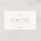 Boho Sage Groene Luier Raffle Baby shower Kaart (Voorkant)