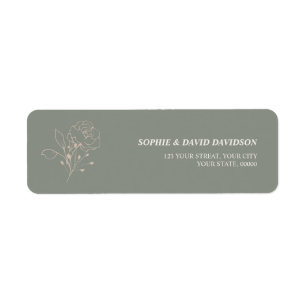 Boho Sage Groene Minimalistische Retouradres Stick Etiket