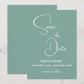 Boho Sage Groene Minimalistische Woestijn Save the Kaart (Voorkant / Achterkant)