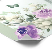 Boho Sage Groene Paarse Rozen Meisje 15 Jaar Snack Poster (Hoek)