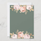 Boho Sage Groene Pioen Save the Date Kaart (Achterkant)
