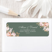 Boho Sage Groene Pioenrozen Retouradres Etiket (Insitu)