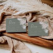Boho Sage Groene QR Code Huwelijk RSVP Antwoordkaa Kaartje