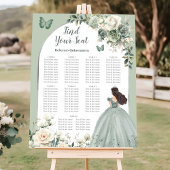 Boho Sage Groene Quinceañera Zitkaarten Teken Poster