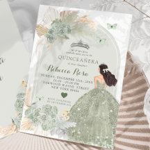 Boho Sage Groene Rozen Jurk Princesa Quinceañera