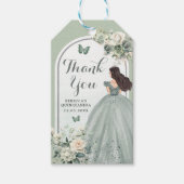 Boho Sage Groene Rozen Meisje 15 Años Dank je Cadeaulabel (Voorkant)