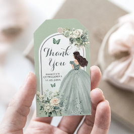 Boho Sage Groene Rozen Meisje 15 Años Dank je Cadeaulabel