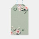 Boho Sage Groene Rozen Meisje 15 Años Dank je Cadeaulabel (Achterkant)