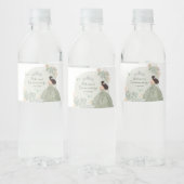 Boho Sage Groene Rozen Royal Quinceañera Waterfles Etiket (Flessen)