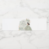 Boho Sage Groene Rozen Royal Quinceañera Waterfles Etiket (Enkel label)