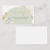 Boho Sage Groene Safari Baby shower Luier Raffle Informatiekaartje (Voorkant / Achterkant)