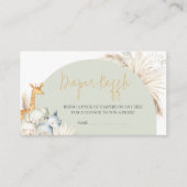 Boho Sage Groene Safari Baby shower Luier Raffle Informatiekaartje (Voorkant)