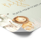 Boho Sage Groene Safari Baby shower Luier Raffle Poster (Hoek)