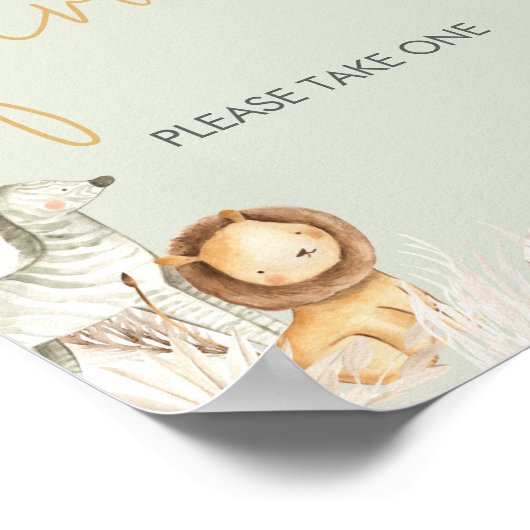 Boho Sage Groene Safari Favorieten Poster (Hoek)