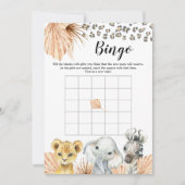 Boho Sage Groene Safari Oh Boy Baby shower Bingo Kaart (Voorkant)